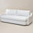 90" Grayish White Down Feather Linen Upholstered Deep Sofa with Reversible Cushions