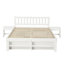 [135×190cm] 4ft6 Double Wooden Storage Bed with Bedside Table, 2 Under-Bed Drawers & Storage Compartments