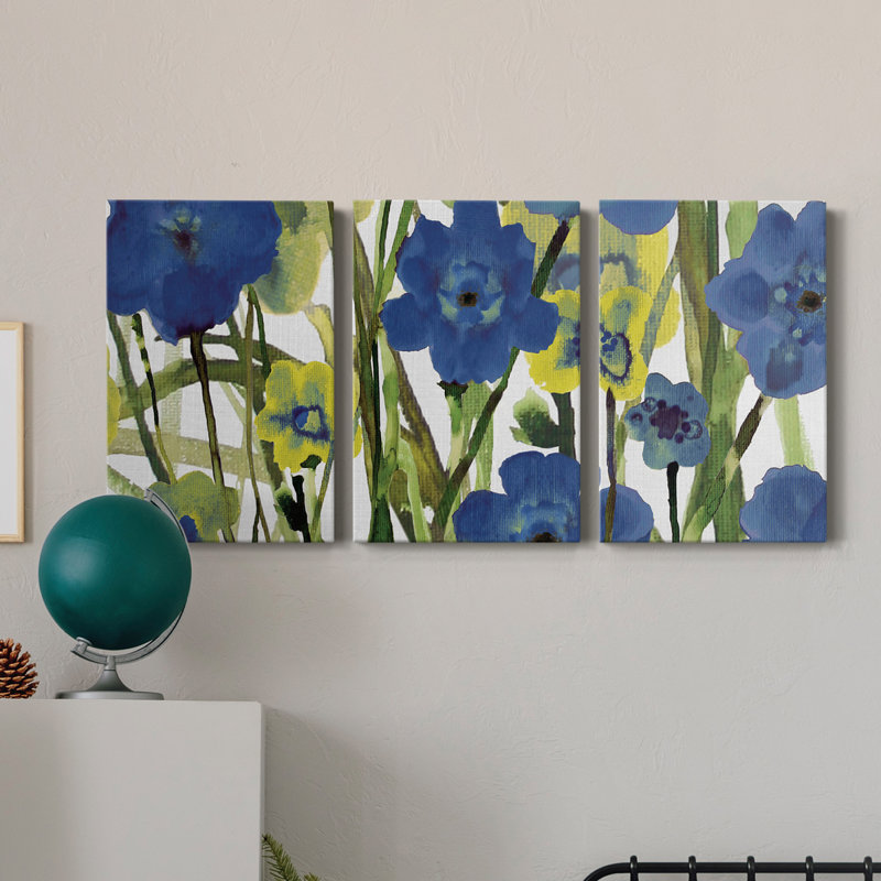 Cueillette de fleurs - Toile tendue avec châssis de qualité supérieure - Prêt à être accroché, H 60 po x l 120 po x P 1 po