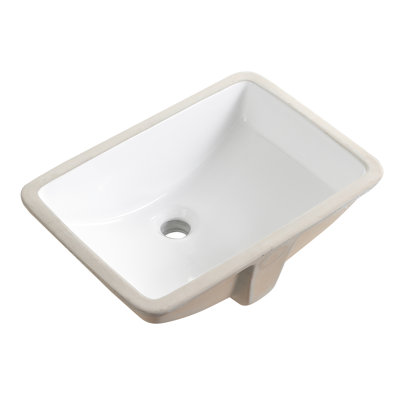 Undermount Bathroom Sink 18.4" X 13.0" Rectangular Undermount Sink Vitreous China with Overflow