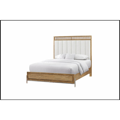 Upholstered and Strap Panel Bed with Elegant Design and Comfortable Sleeping Experience, Perfect for Modern Bedrooms.