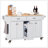 Durable Kitchen Island With Rubberwood Countertop, Spacious Storage, And 5-Wheel Mobility For Enhanced Cooking Convenience-649148248