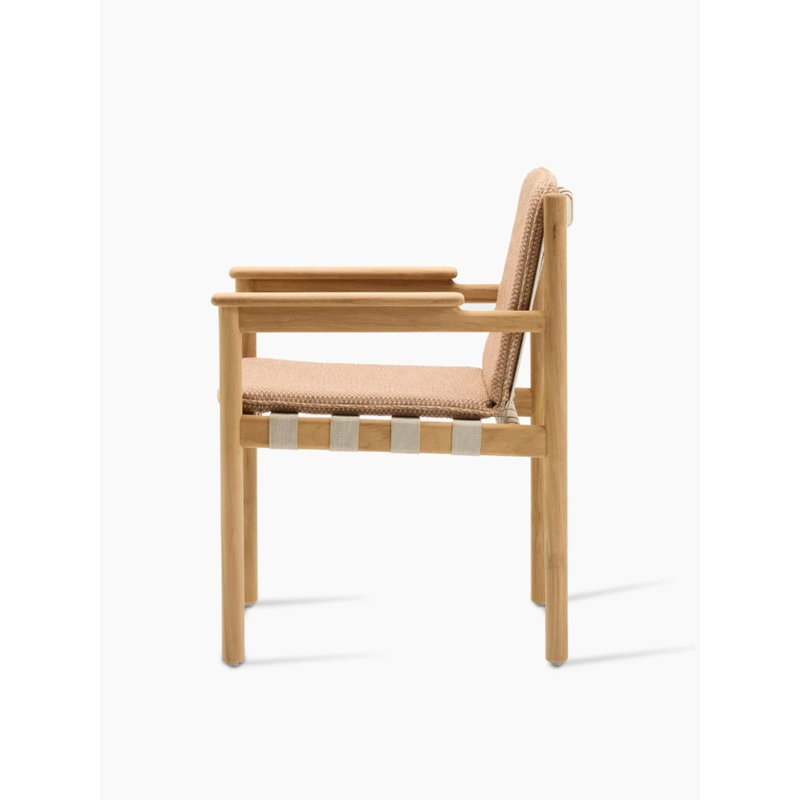 Oda Outdoor Teak Dining Armchair, Sienna