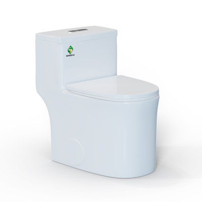 One-piece Elongated Floor Mount Toilet with 1.28GPF Dual Flush, 17ï¼Chair Height Toilet -  SUPERFLO, WF-OT-2-01