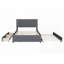Lit plateforme double avec 2 tiroirs et 1 lit gigogne simple, sans sommier tapissier, robuste et robuste Durable
