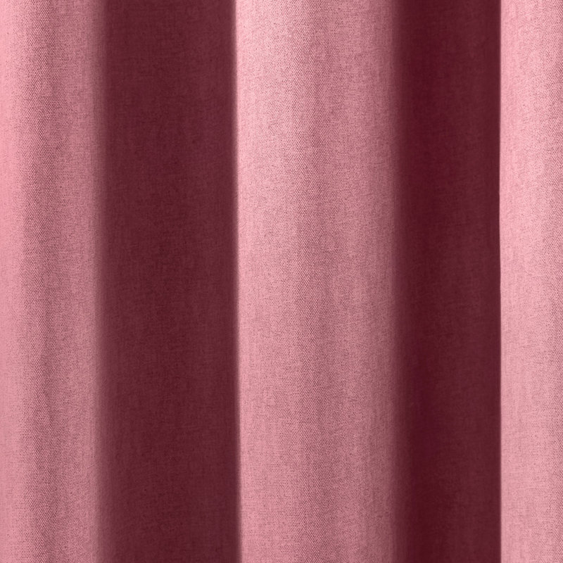 Cotton Blend Room Darkening Curtain Pair, Blush, Width 117 x Drop 137 cm