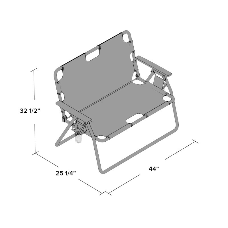 Banc de camping pliant Gunter, Noir