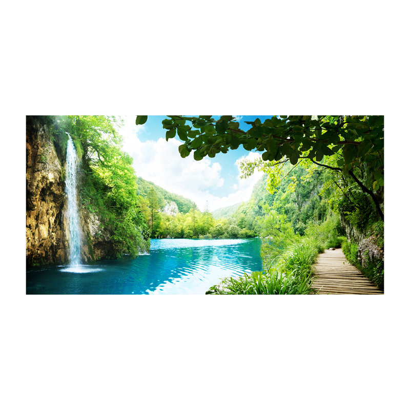 Waterfall In The Forest - Wrapped Canvas Print