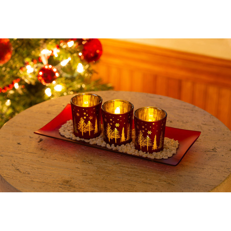 5.5'' H Glass Tabletop Votive Holder with Candle Included