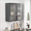 Cabinets à fixation murale / comptoir de style rétro avec portes en verre Hazy 2 tablettes réglables l 31,5 po x P 11,8 po x H 30 po | Noir | Acier