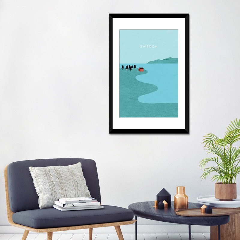 « suède », impression sur toile, Papier d'art encadré noir, Blanc, H 32 po x l 24 po x P 1 po