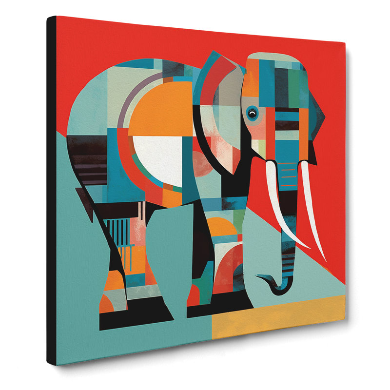 Elephant Constructivism No.2 - Wrapped Canvas, 35cm H x 35cm W x 3cm D