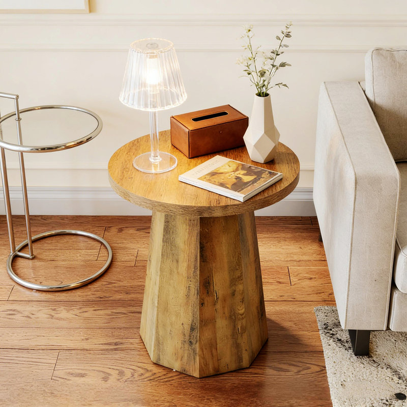Table basse en bois, petite table de bout, table d'appoint, table de lecture ronde pour la maison et le bureau
