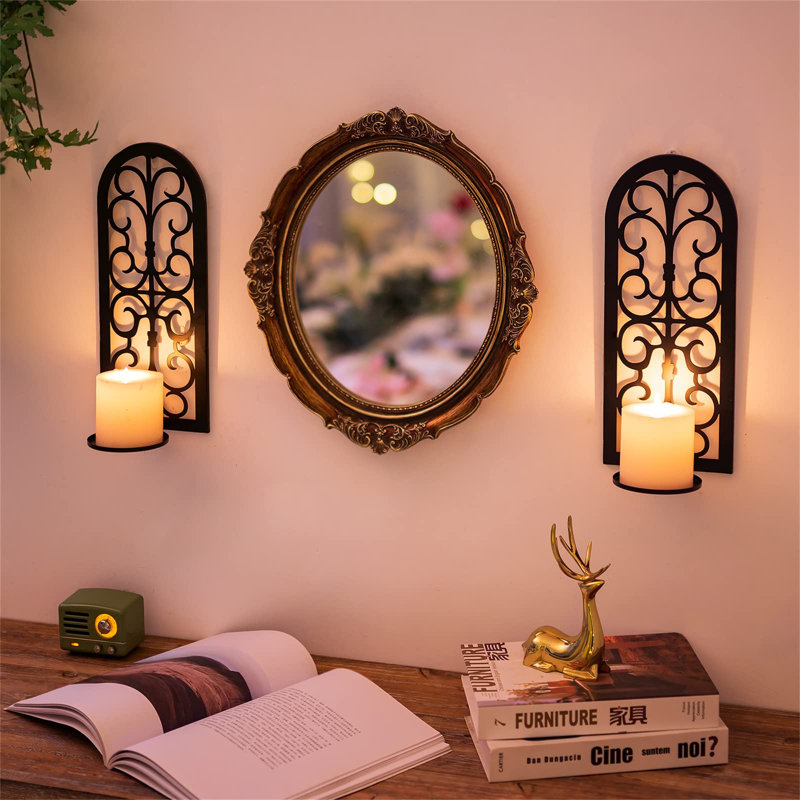 2 Piece Metal Wall Bath Sconce Set