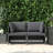23.6" Wide Square Patio Sofa with Cushions