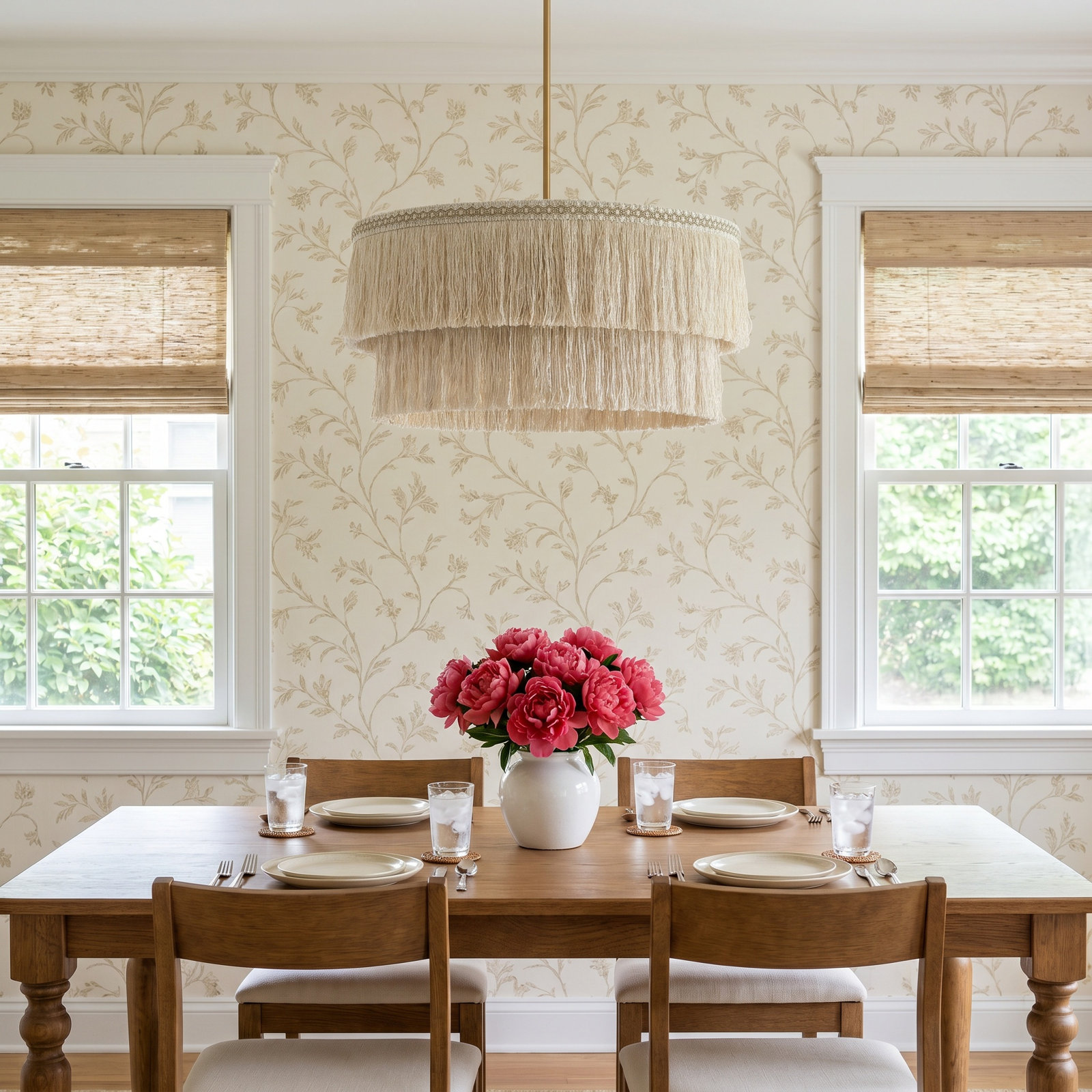 Aretha 5-Light Pendant In Natural Brass