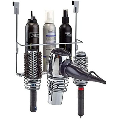 Home Intuition Hair Styling Station Organizer, Over The Cabinet Door (Silver)