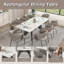 Ensemble de table de salle à manger 79 po en marbre doré 79 po avec 8 chaises Carrara