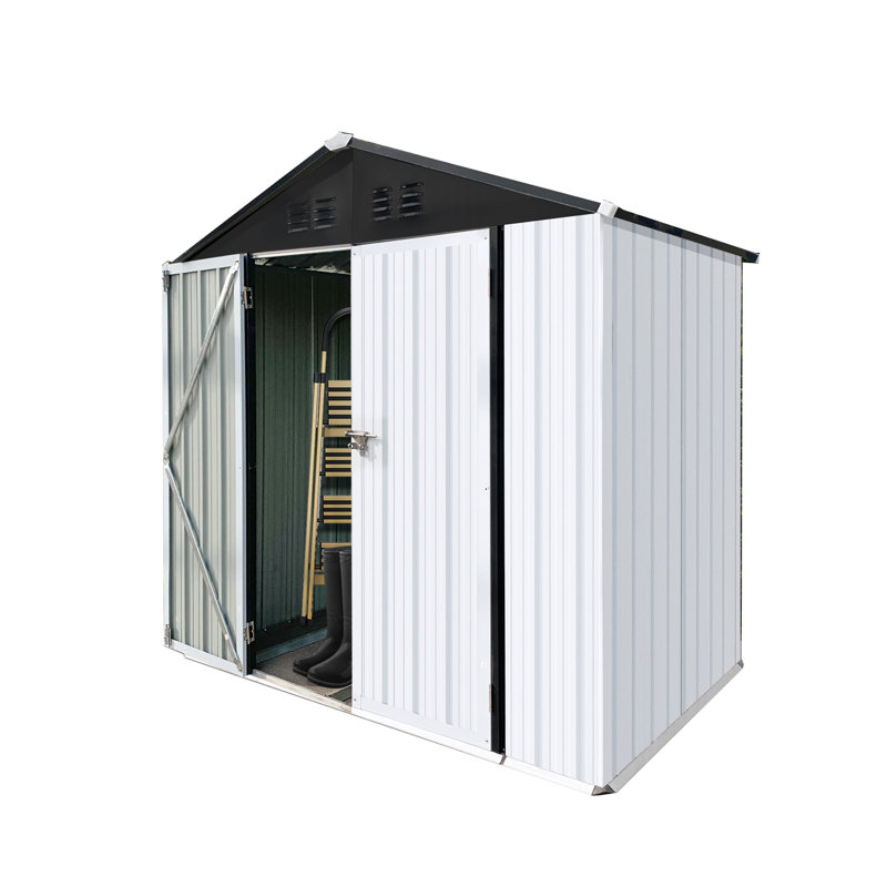 Outdoor Storage Sheds 4Ftx6ft Apex Roof White+Black