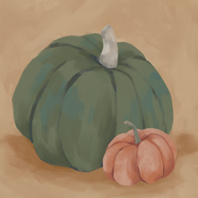 Pumpkin Duo - Wrapped Canvas Art Prints