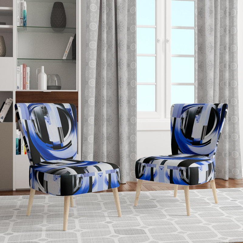 Fauteuil d'appoint contemporain tapissier doré Gold Deco I, Bleu
