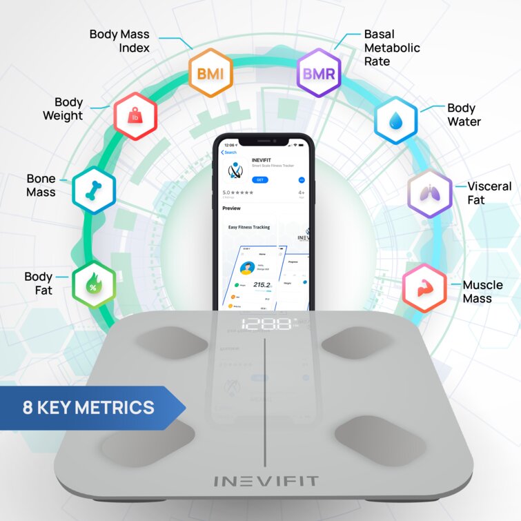 INEVIFIT Bluetooth Digital Smart Body Fat Scale I-BF004