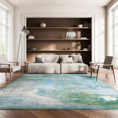 Etta Abstract Light Blue/Green Area Rug