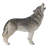 Standing Howling Wolf Statue