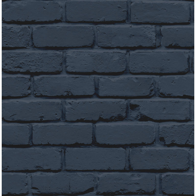 Alpin Sage Painted Brick Wallpaper, Blue