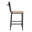 Tabouret en bois à hauteur de comptoir industriel avec siège confortable, noir