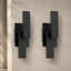 Applique murale extérieure moderne encastrée en aluminium noir mat à DEL 3CCT de 16 po de hauteur-464012227