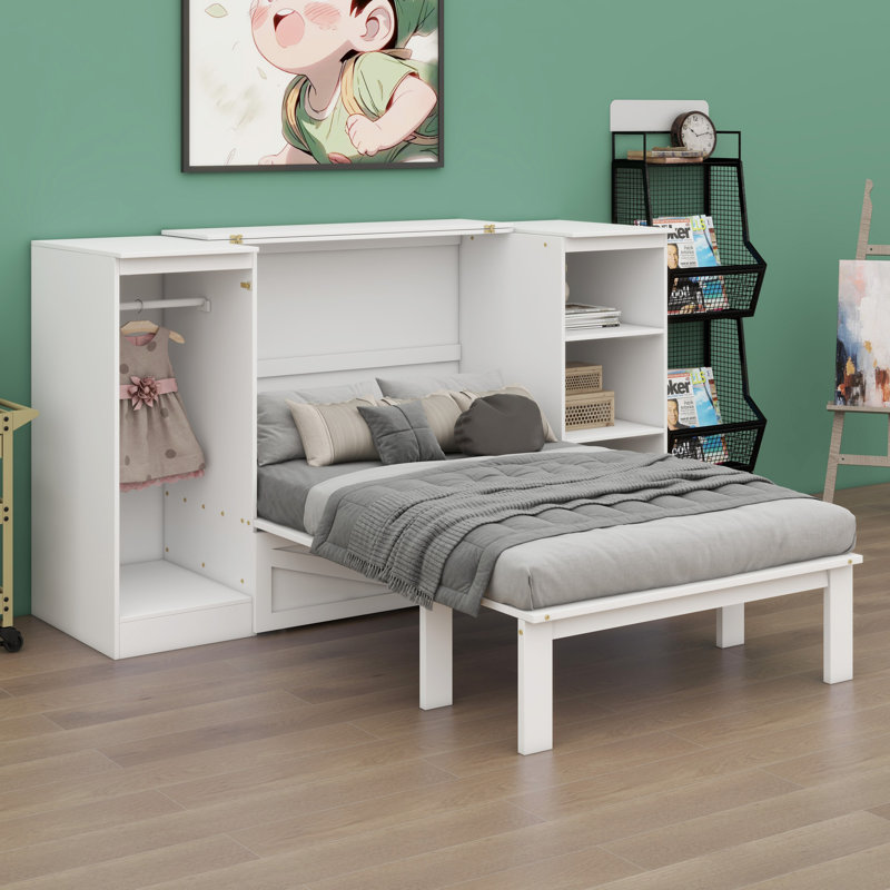 Lit escamotable avec tablettes et garde-robe Murphy