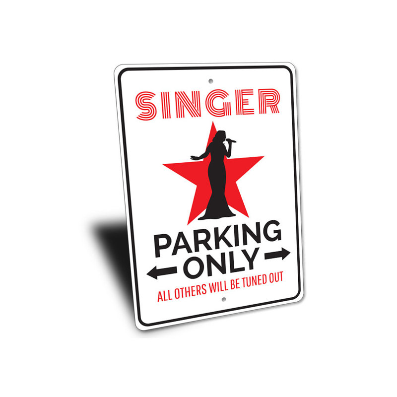Enseigne en aluminium Singer, H 14 po x l 10 po x P 0,04 po