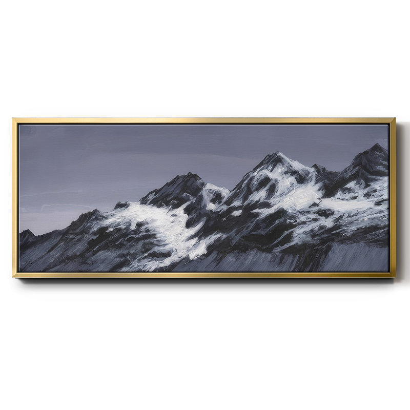 Moonlit Mountain Range II - Framed Canvas