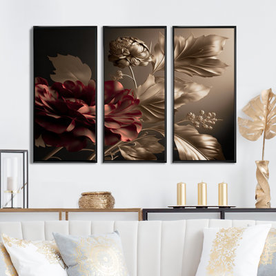 " Ntage Glam Rose " 3 - Pieces