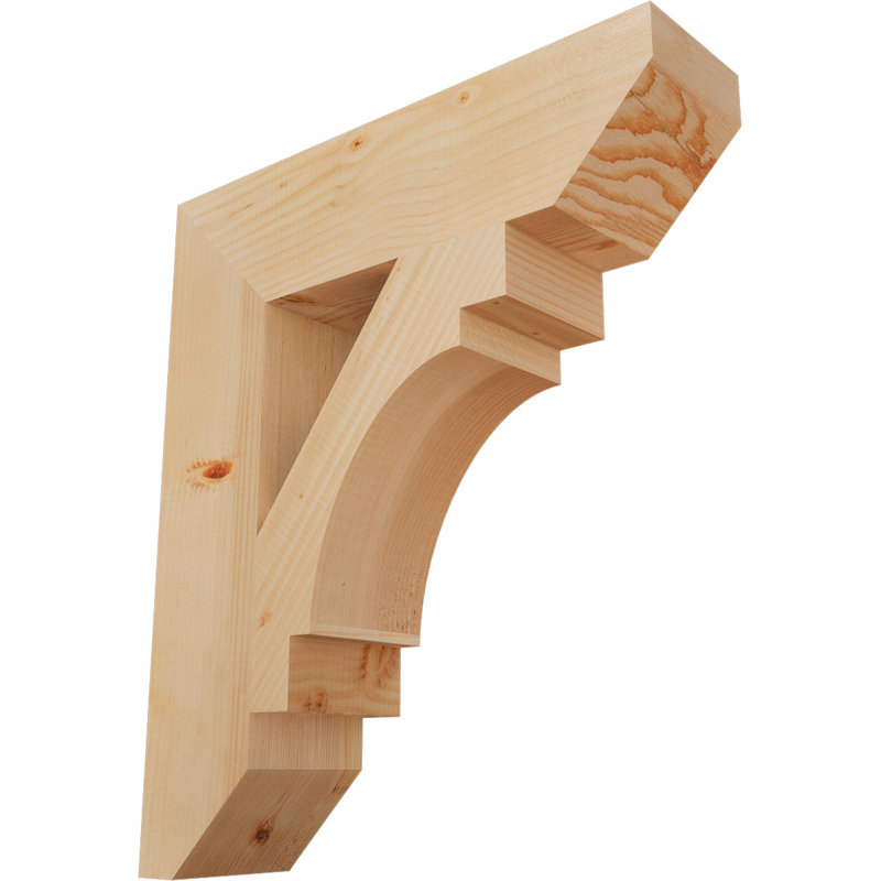 Support en bois / corbeau, Douglas (lisse), H 28 po x l 5,5 po x P 24 po