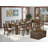 14 Pieces Extendable Dining Set Includes 1 Rectangle Xtenczar Table, 1 Coffee Table, 12 Polyester Fabric Stackable Dining Chairs - (Finish Option)-1204595878-1204595881