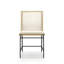 Contemporain de 2 chaises rembourrées beiges avec dossier solide et pieds en métal noir, bois de chêne naturel pour une salle à manger éclectique, profondeur d'assise moderne de 17,7 po - finition fonctionnelle