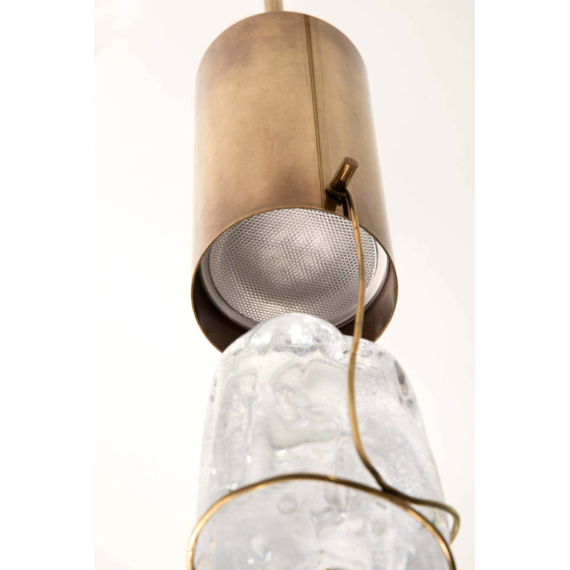 Lustre linéaire IQ2181 SUPERNOVA, 43 po de largeur x 4 po de profondeur x 51 po de h, White, Bronze brossé