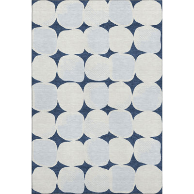 Premium Machine Washable Prisco Navy Rug