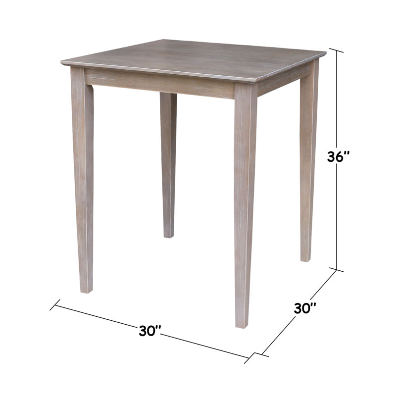 Ensemble de salle à manger 3 pièces en bois massif Chuyen, Taupe-gris délavé