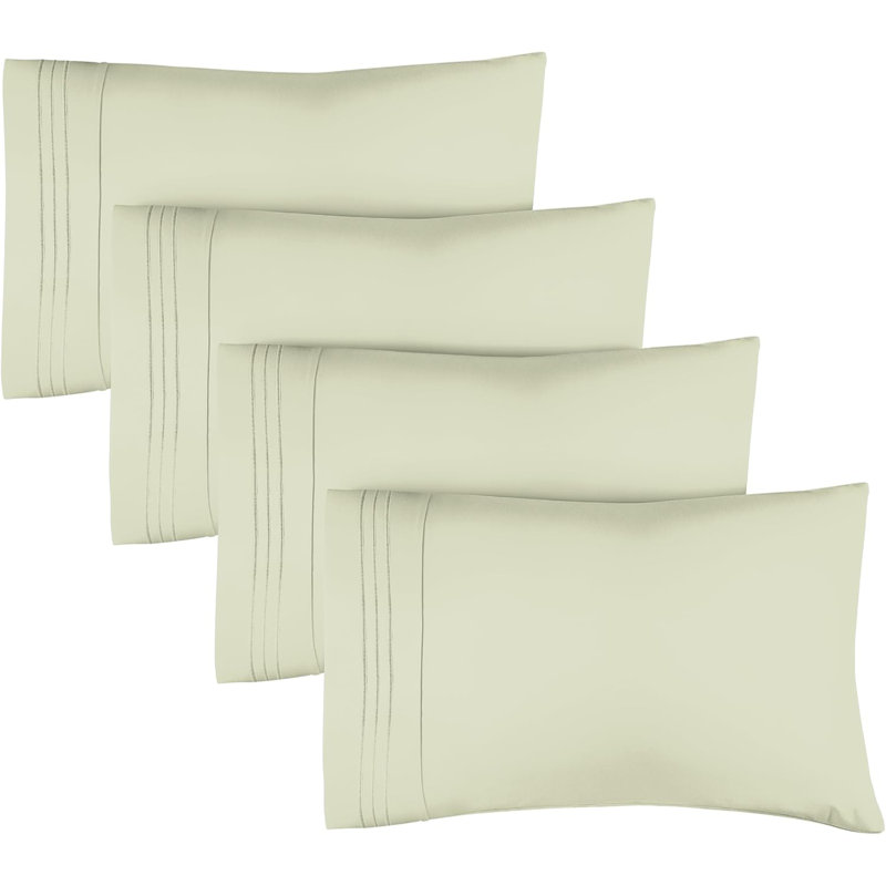 Ensemble de 4 taies d'oreiller Soft Soft, Très grand lit, Vert sauge clair