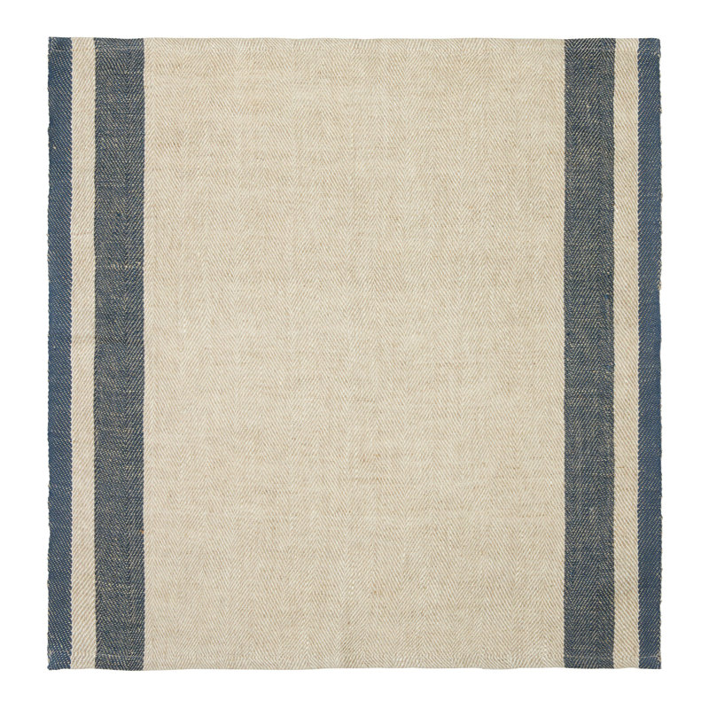 Gordes Napkins - Red/Natural - 20" x 20" - Set of 4, Blue/Natural