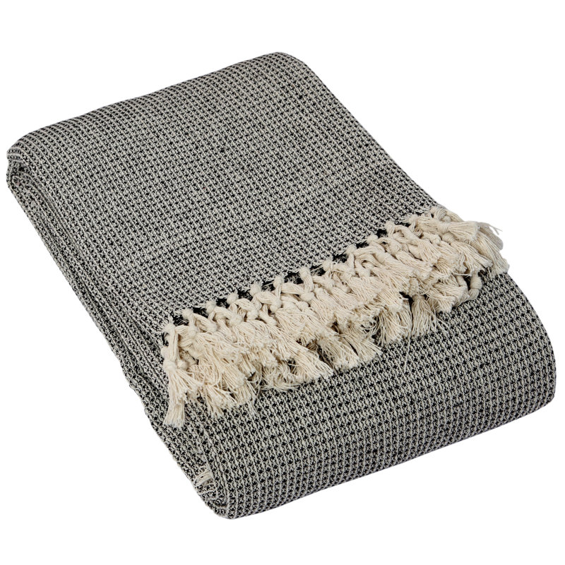 Hand Woven Throw Blanket, Black
