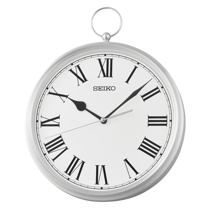 QXA850SLH Traditional Wall Clock, Silver-Tone