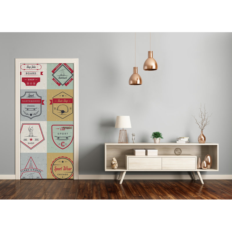 Sign Skateboard Door Decal, 205cm H x 95cm W