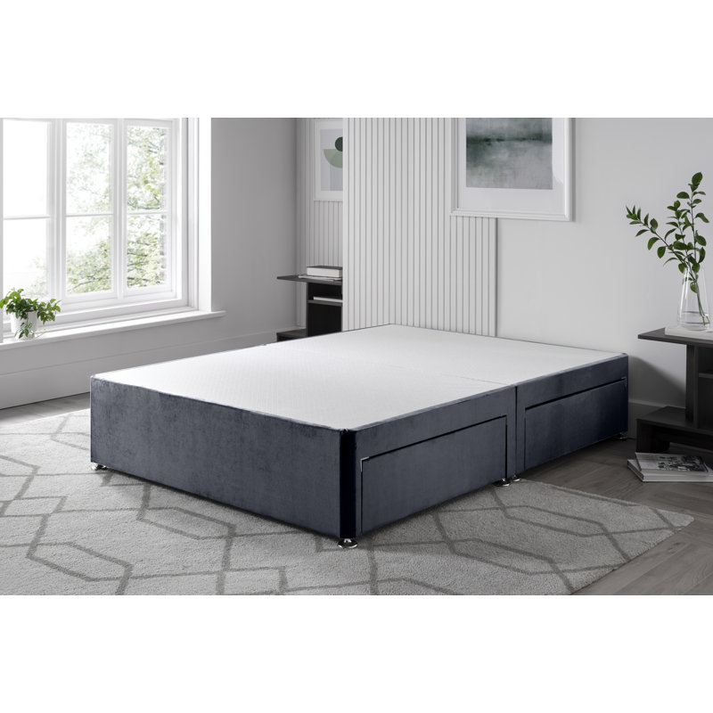 Plush Divan Bed Base, No Drawers, Small Double (4'), Steel