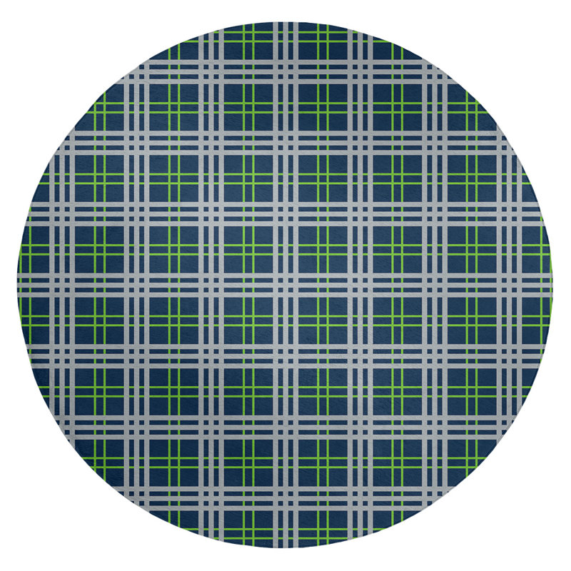 Plaid Indoor Rug, Round 5'