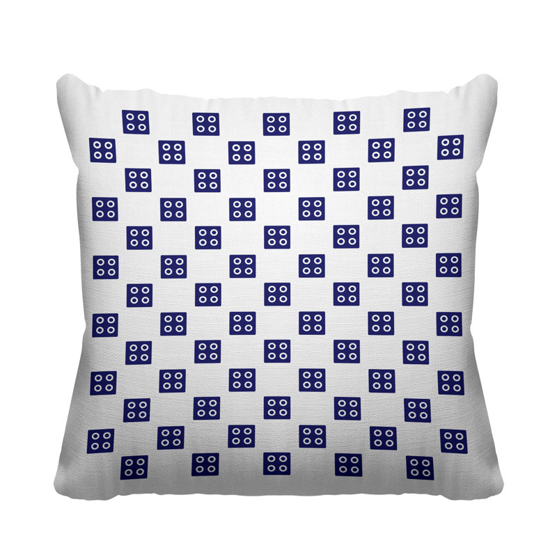 Housse de coussin d'intérieur à motif géométrique bleu marine et blanc Marlee, 20 po X 20 po