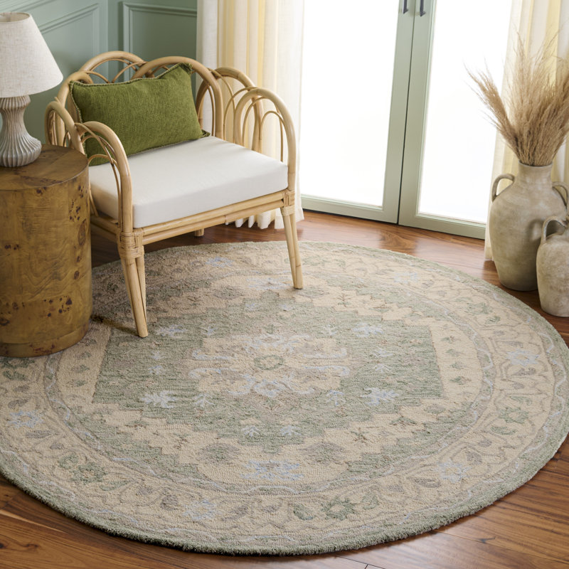 Tapis d'intérieur en laine touffeté à la main Heritage, Rond 6 pi